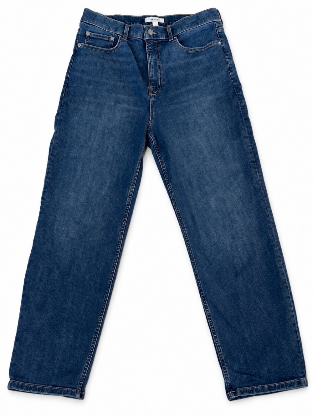 SPANX Women's Dark Blue Straight-Leg Jeans Size 16 W32 L28